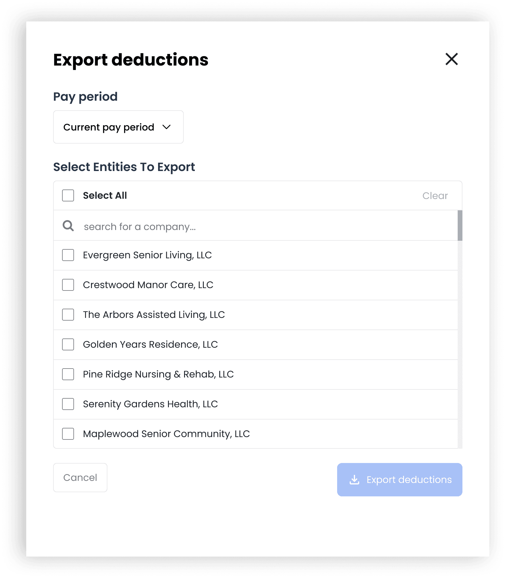 Initial entity selection state