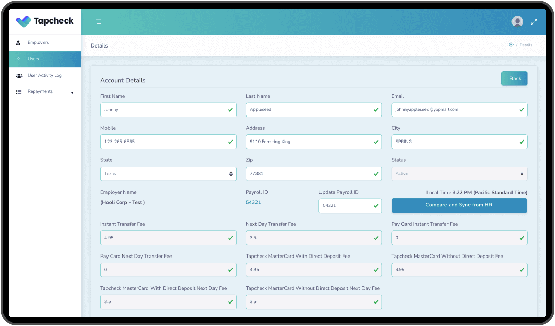 Admin compare and sync